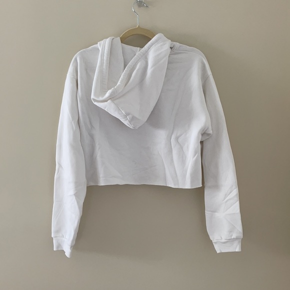 Mermaid cropped white hoodie sweatshirt - Like New - Picture 4 of 4